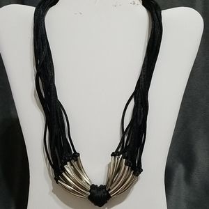 Layered Black Cord Necklace